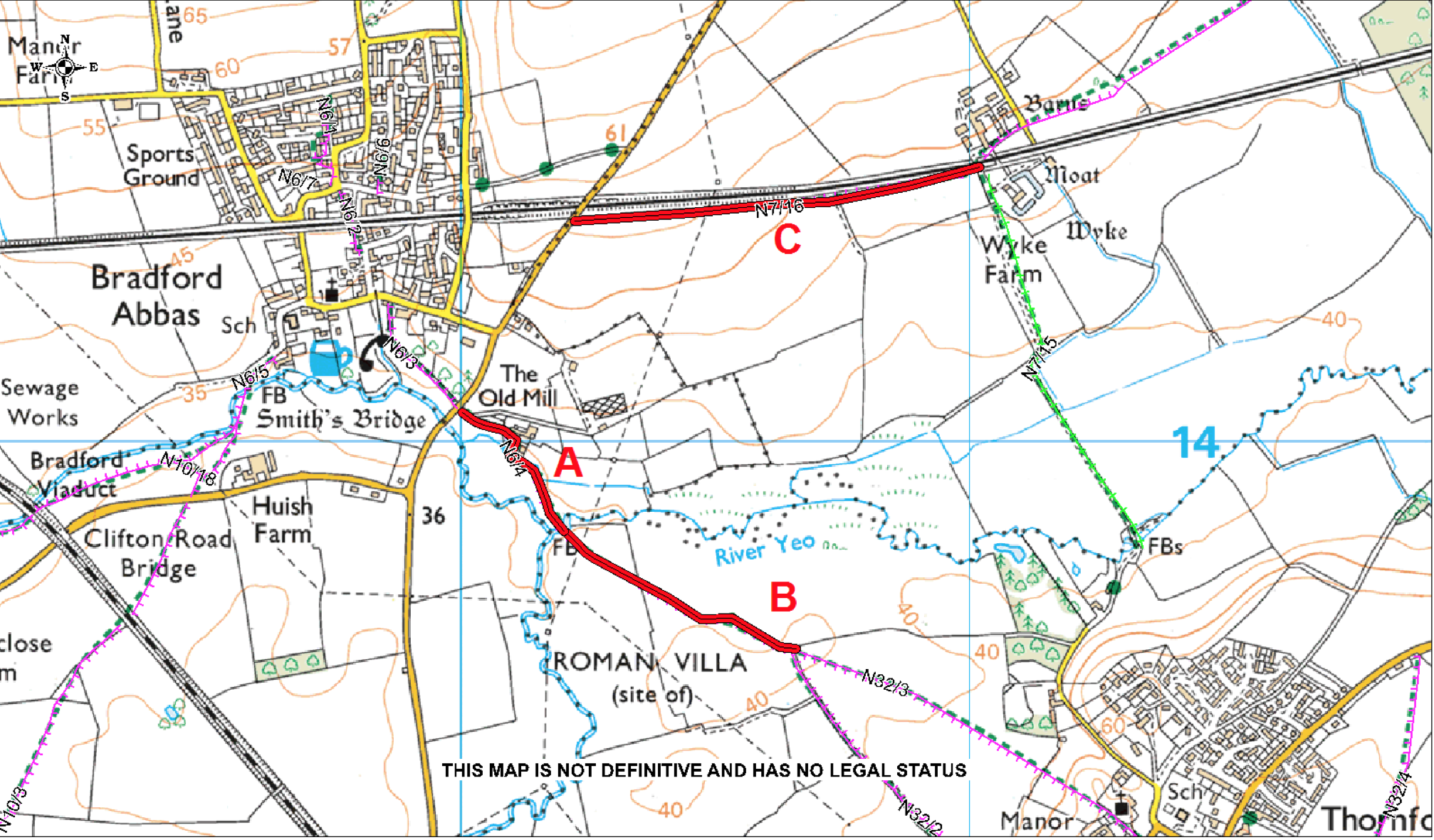 Map of footpath to be closed