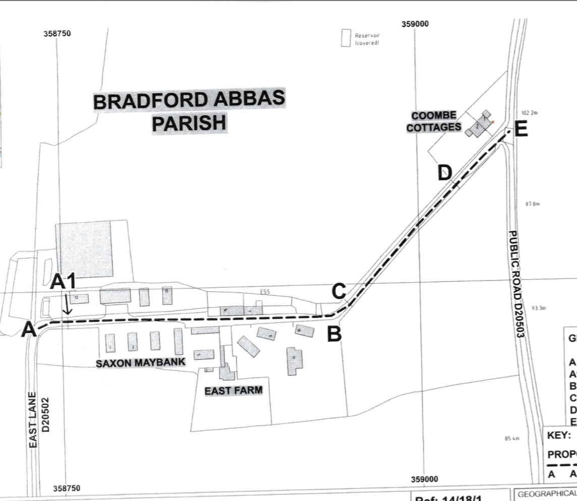 Portion of map showing Right of Way