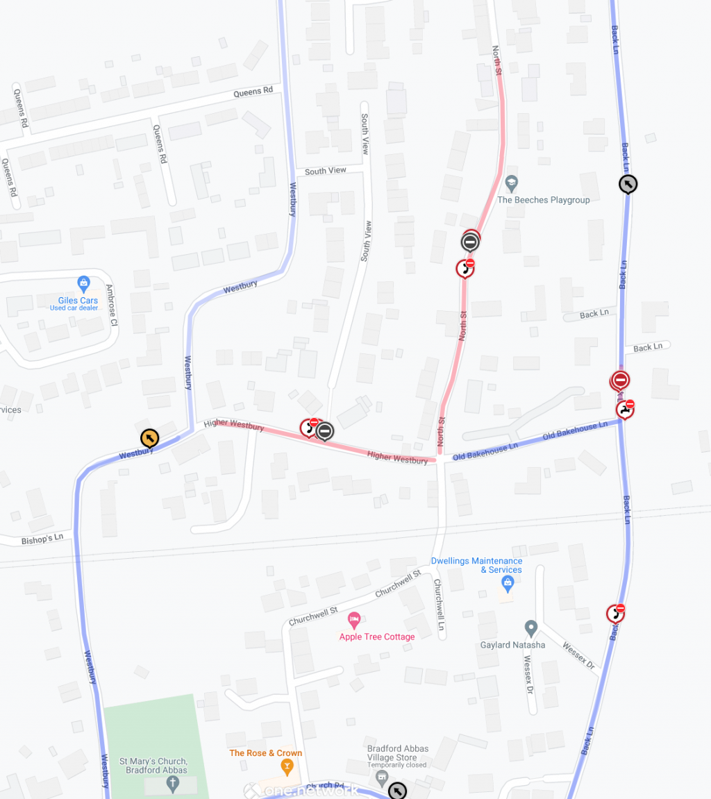 Road closure map 19-23 September