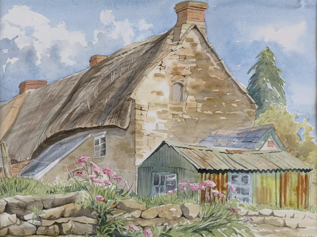 wisteria cottage watercolour 