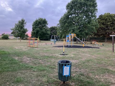 Litter bin in playground